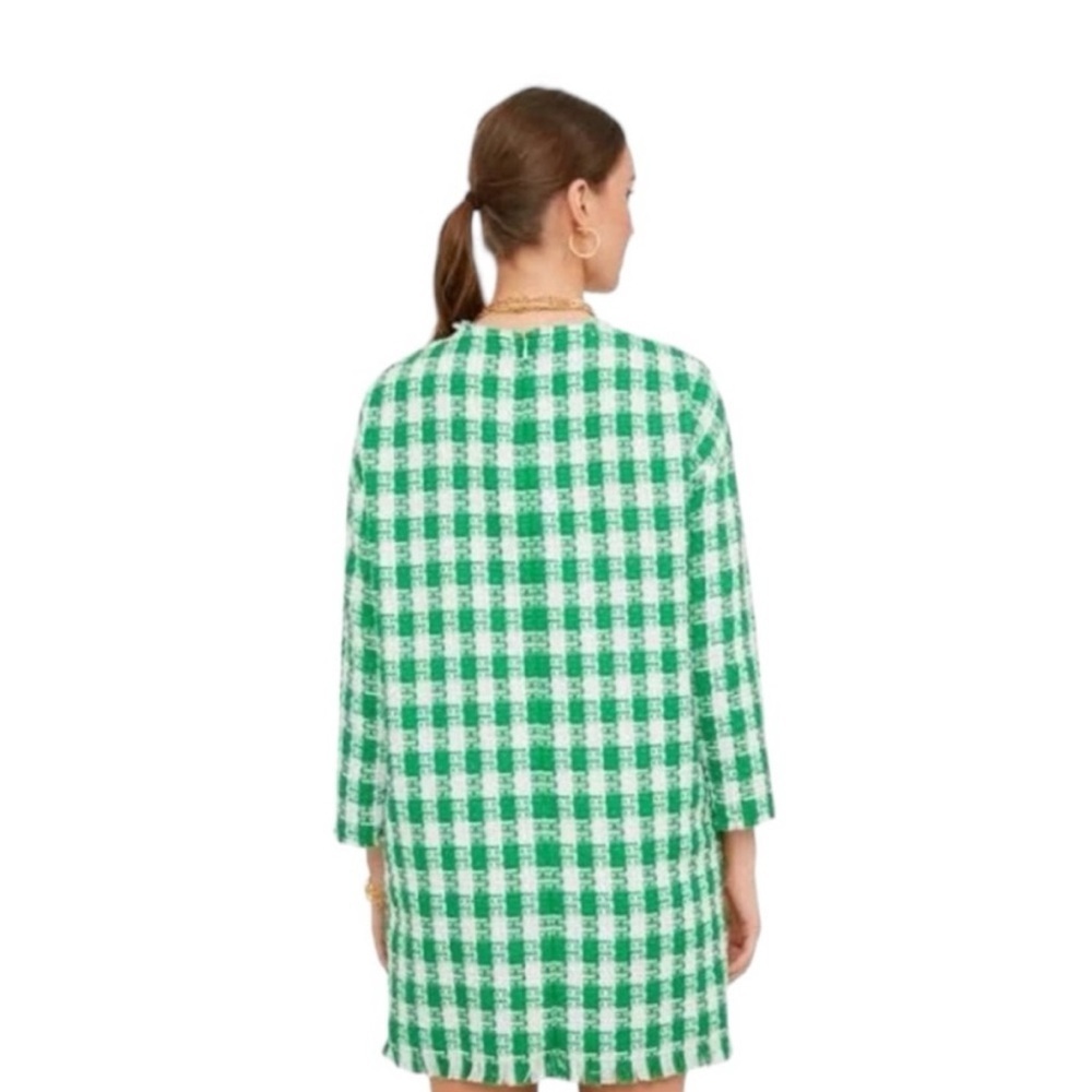 Tuckernuck Dress Georgette Tweed Mini in Green Check - Picture 3 of 7